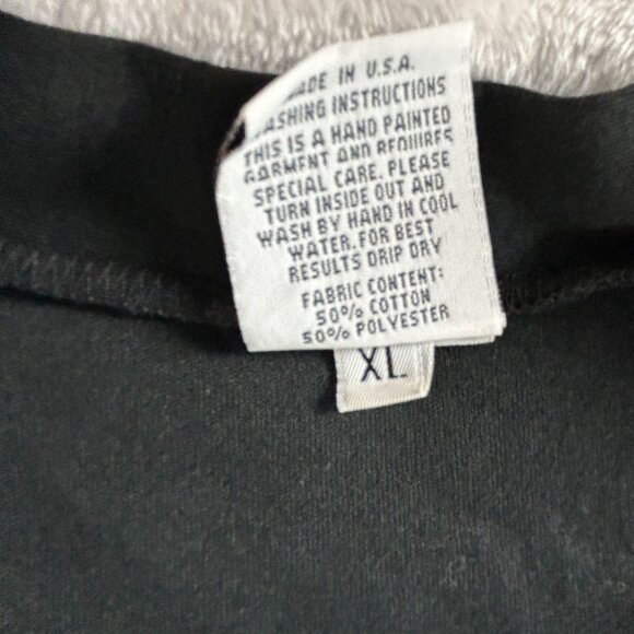 Hand Painted by Laura Rogers Embellished Shoulder Cardigan Sweater XL Black - Picture 6 of 9